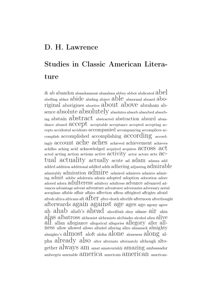 D. H. Lawrence - Studies in Classic American Literature